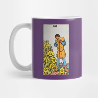 Seven of pentacles tarot card Mug